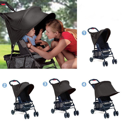 Baby Stroller Sun Shade Cover Uv Resistant Awning Windshield Rain Cover
