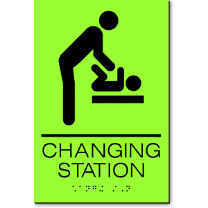 Changing Station Men Sign-laserglow / Black (3 Units)