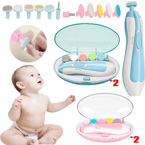 4pcs Electric Baby Nail Clippers - Safe For Baby Nail File Manicure Set With Light For Newborn Finger Care, Polishing And Trimming