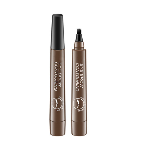 Eyebrow Tattoo Pencil Waterproof Microblading Eyebrow, Penwith A Micro-fork Tip Applicator Creates Natural Looking Brows Effortlessly Dark Brown