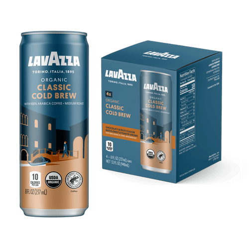 Lavazza Organic Cold Brew Coffee Variety Pack,(pack Of 4 Cans) Balanced, Complex, Smooth, Fruity, Sweet, Creamy, Medium, Dark Roast, 100% Arabica, Usda Organic And Rainforest Alliance Certified