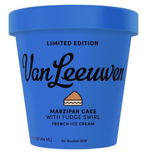 Van Leeuwen French Artisan Ice Cream Marzipan Cake With Fudge Swirls, 14 Oz