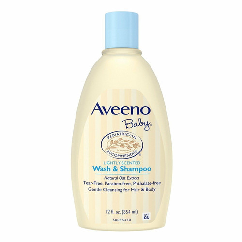 Aveeno Baby Wash & Shampoo Gentle Cleansing Lightly Scented, 12oz, 8-pack