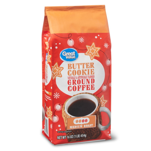 Great Value Butter Cookie Ground Coffee, 16 Oz