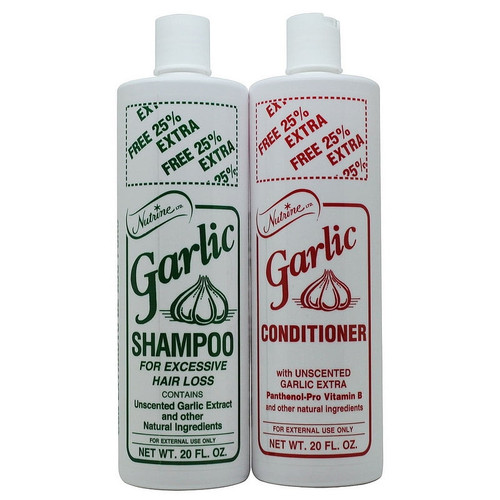 Nutrine Garlic Shampoo & Conditioner Unscented 20 Fl. Oz Duo For Hair Loss