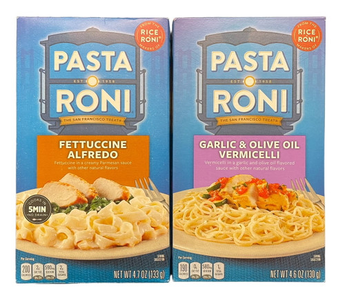 Pasta Roni, Fettuccine Alfredo And Garlic And Olive Oil Vermicelli, 2 Pack