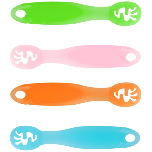 Hemoton 4pcs Baby Learning Spoons Utensils Toddler Silicone Rice Paste Tableware