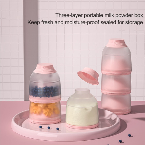 Mybeauty Milk Powder Dispenser Bpa Free Food Grade Material Baby Ware Stackable Milk Powder Container For Toddler Pink