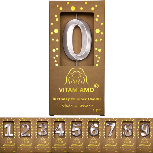 Birthday Candles Champagne Color 3d Style Birthday Cake Toppers Large Size Cake Candles With Eyecatching Metallic Luster For Birthday, Party, Wedding Decorations Number 0