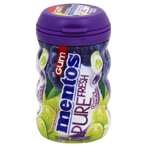 Mentos Sugar-free  Chewing Gum, Grape Medley 50 Piece Bottle (bulk Pack Of 6)