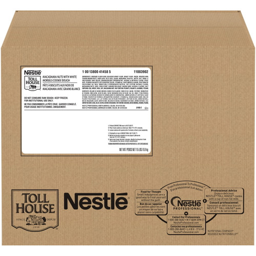 Nestle Toll House Macadamia Nuts With White Morsels Cookie Dough 15 Lb. Box