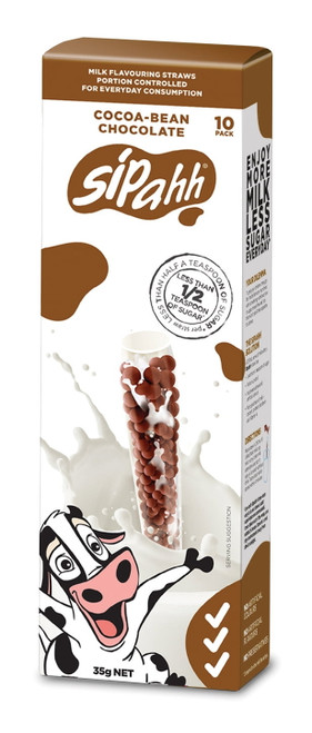Milk Flavoring Straws Sipahh -chocolate -flat Top- 10 Pack