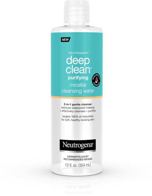 Neutrogena Deep Clean Gentle Purifying Micellar Water And Cleansing Water-proof Makeup Remover, 12 Fl. Oz (pack Of 2)