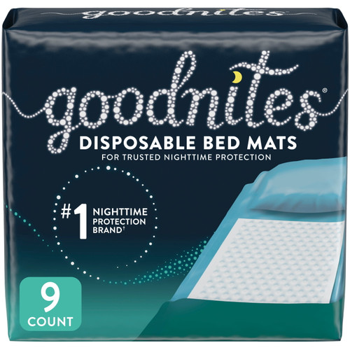 Goodnites Disposable Bed Pads For Bedwetting, 9 Count