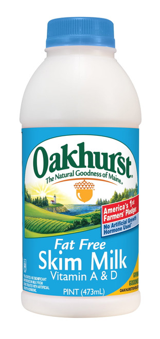 Oakhurst Fat Free Skim Milk, 16 Fl. Oz.