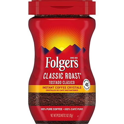 Folgers Classic Roast Instant Coffee Crystals, 3 Oz, 2 Pack