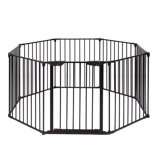 Lovin&hugin 8 Panel Baby Safe Metal Gate Play Yard Adjustable Fireplace Fence Pet Fence Barrier