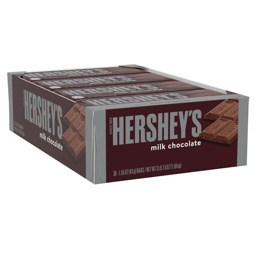 Hershey's, Milk Chocolate Candy, Bulk Individually Wrapped, 1.55 Oz, Bars (36 Count)