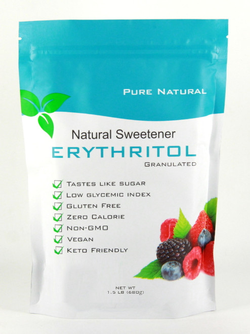 Pure Natural Erythritol Sweetener 1.5 Lb. Sugar Substitute