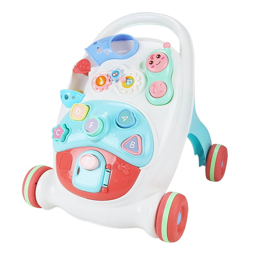 Multifunctional Baby Walker -rollover Sit-to-stand Walker Stroller With Multiple Activities Music Toys Center Push Pull Walking For Babies Infants Toddlers