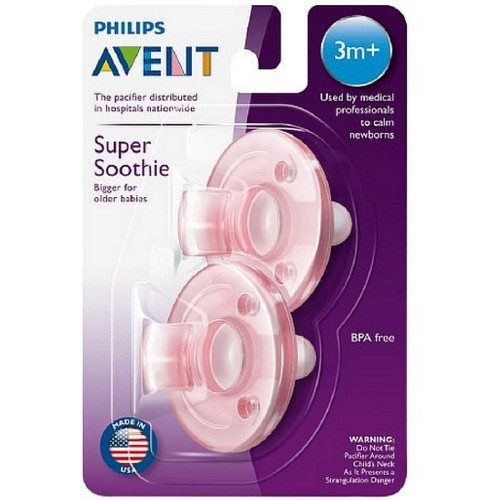 Bpa Free Soothie Pacifier, 3 Months+ [colors Vary] 2 Ea, 03mth 03 Vary Size Penguin Count Pacifiercolor Orthodontic Formula Dispensersnack Ea Pack Cup Months Months.., By Philips Avent