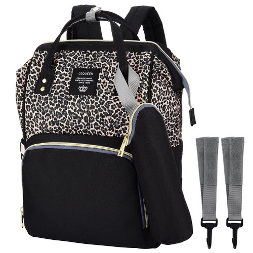 Vbiger Large Capacity Waterproof Adjustable Shoulder Strap Waterproof Zipper Pocket(s) Insulated Pocket(s) Stylish Backpack Diaper Bags, Black