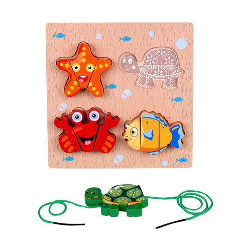 Buodes Puzzle Mats Wooden Animal Puzzles For Toddlers 1 2 3 Years Old Boys Girls Educational Toy