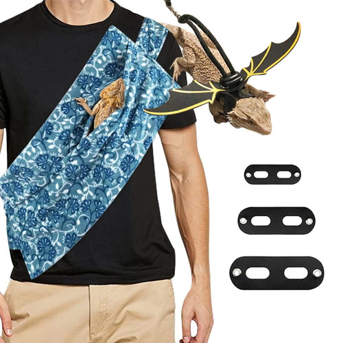 Small Pets Reptile Carrier Safety Outdoor Walking,adjustable Lizards Sling Carrier, Bearded Dragon Sling, Bearded Dragon Carrier With Harnessfor Lizards, Guinea Pig