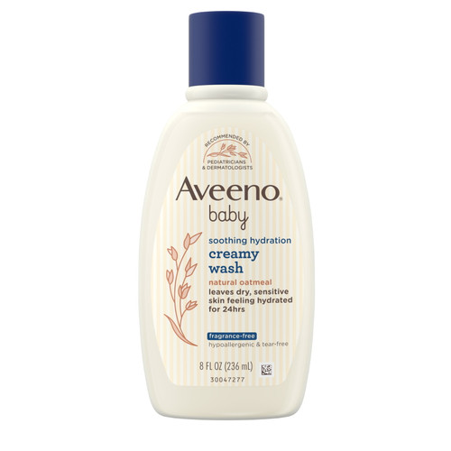 Aveeno Baby Soothing Hydration Creamy Bath Wash, Oatmeal, 8 Fl Oz