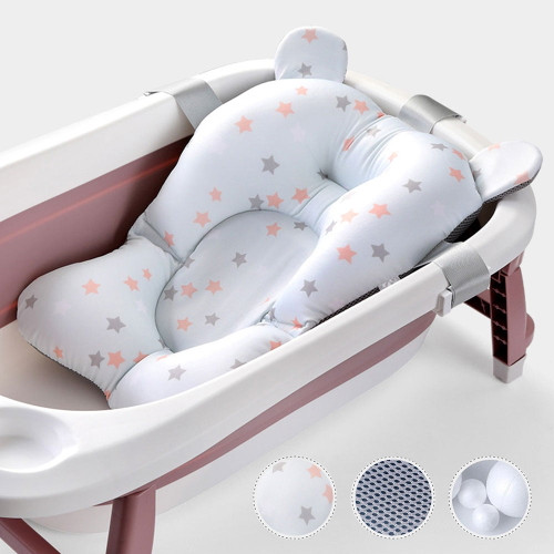 Willstar Baby Newborn Shower Bath Cushion Bed Support Net Infant Bathtub Mat Anti-slip Soft Comfort Mesh Lounger Basin Pad Portable