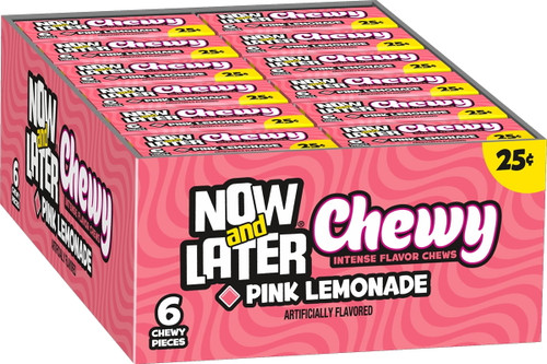 Now And Later, Pink Lemonade Chew Candy, 0.93oz (box Of 24)