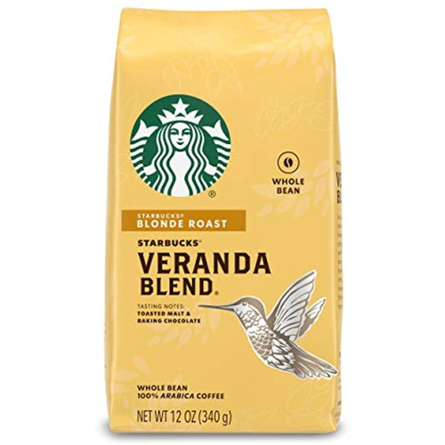 Starbucks Blonde Roast Whole Bean Coffee — Veranda Blend — 100% Arabica — 1 Bag (12 Oz.)