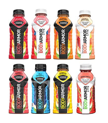 Bodyarmor Sports Drink Sports Beverage, Multi-flavor Variety Sampler Pack, Natural Flavors With Vitamins, Potassium-packed Electrolytes, No Preservatives, 12 Fl Oz With Oasis Snacks Sticker (8 Flavor