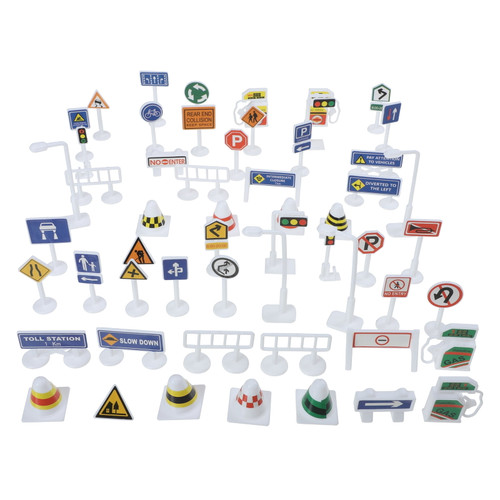 Hemoton 2 Set Traffic Signs Model Mini Road Signs Traffic Light Toy Play Traffic Signs