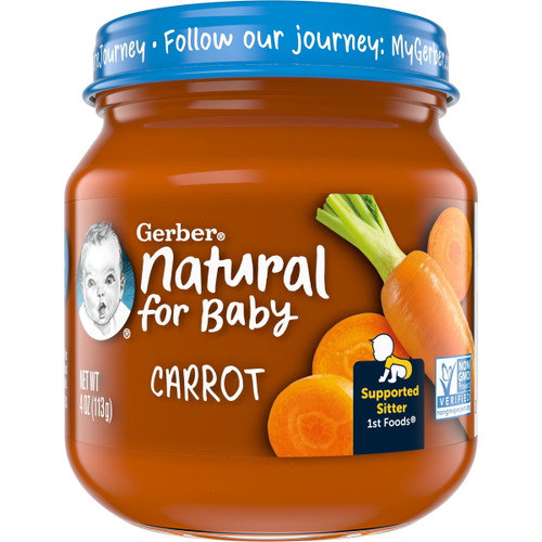 Gerber 1st Foods Natural For Baby Baby Food, Carrot, 4 Oz Jar