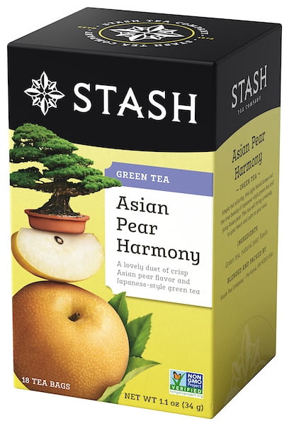 Stash Tea Asian Pear Harmony Green Tea Bags, 18 Count