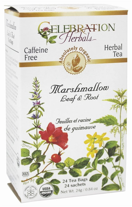 Celebration Herbals - Organic Caffeine Free Marshmallow Leaf & Root Herbal Tea - 24 Tea Bags