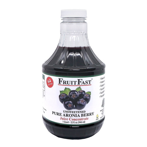 100% Pure Aronia Berry Juice Concentrate (32 Fl. Oz.) By Fruitfast - Unsweetened, Non-gmo And Kosher Certified Chokeberry Concentrate - 64 Servings | Refrigerate On Arrival