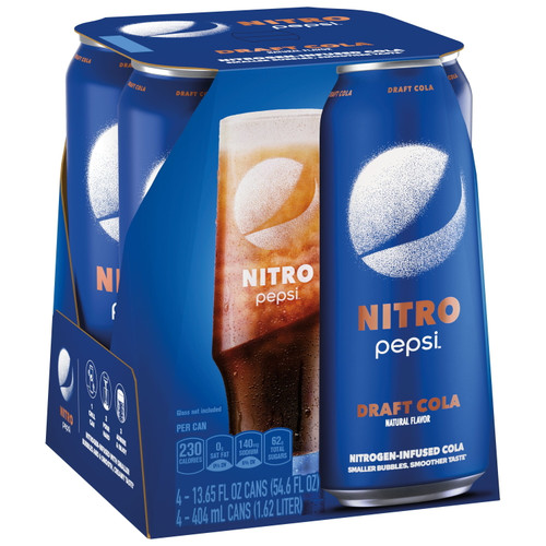 Nitro Pepsi Draft Cola 13.65 Fl Oz, 4 Count