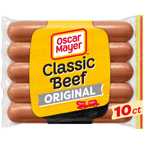 Oscar Mayer Classic Beef Uncured Franks Hot Dogs, 10 Ct. Pack