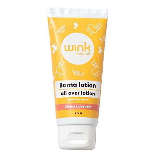 Wink Llama Baby Lotion, Gentle Body Care Moisturizing Calming Skin Babies, Kids Adults, Free Of Parabens, Chemicals, Dyes Fragrances (2 Oz)