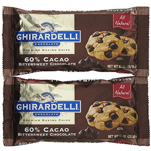 Ghirardelli Bittersweet 60% Cacao Baking Chips, 10 Oz, 2 Pk