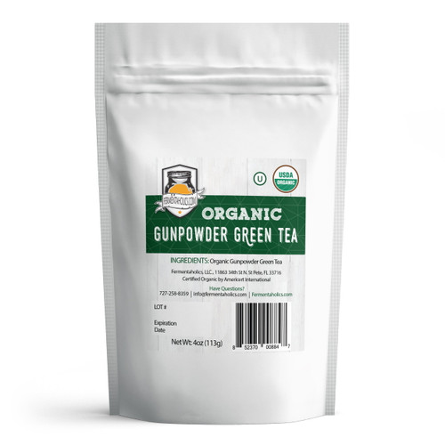 Fermentaholics Usda Certified Organic Loose Leaf Gunpowder Green Tea