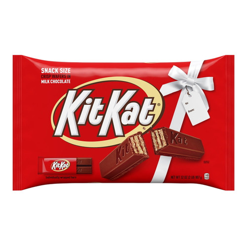 Kit Kat®, Milk Chocolate Snack Size Wafer Candy Bars, Christmas, 32 Oz, Bulk Bag