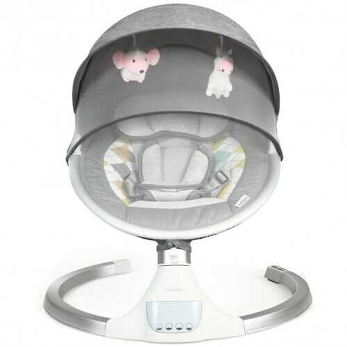 Baby Swing Electric Rocking Chair With Bluetooth Music Timer-gray - Color: Gray