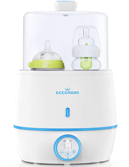 Eccomum 6-in-1 Double Bottle Warmer & Bottle Sterilizer Baby Food Heater, White