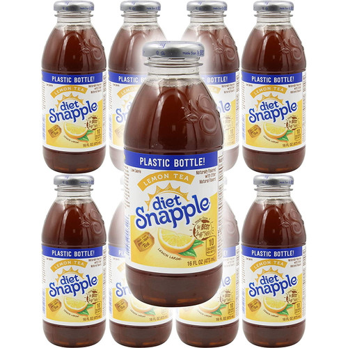 Snapple Natural Pure Leaf Diet Lemon Iced Tea, 16oz Bottle Family Pack (pack Of 8, Total Of 128 Fl Oz)