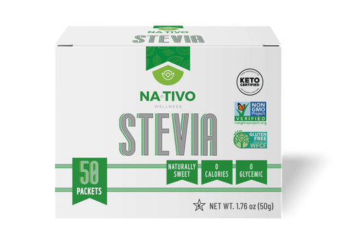 Stevia Zero Calorie Sweetener 50 Packets, Keto Certified