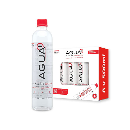 Agua Plus Premium Alkaline Water, 16.9 Fl Oz Bottles, (count Of 8)