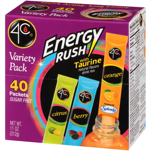 4c Energy Rush Flavored Powders Variety Pack, 40 Ct.